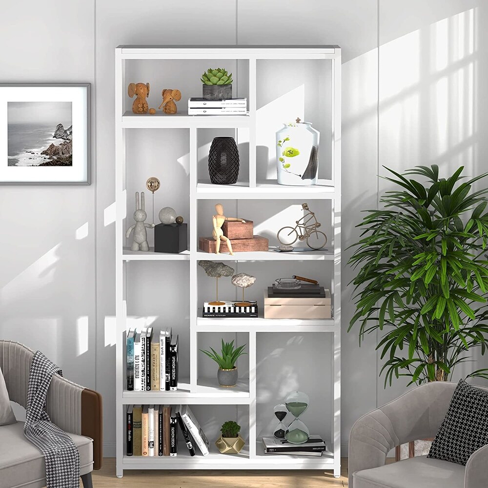 7 Tier Bookshelf  78.7 inch Tall Bookcase with 10 Open Storage Shelves   39.37”(L) x 11.8”(D) x 78.74”(H)