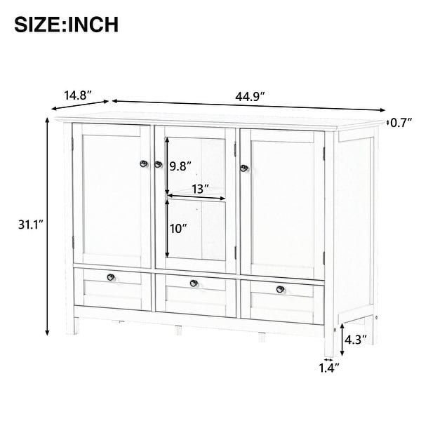 Modern Console Table/Sideboard With 2 Doors and 3 Drawers