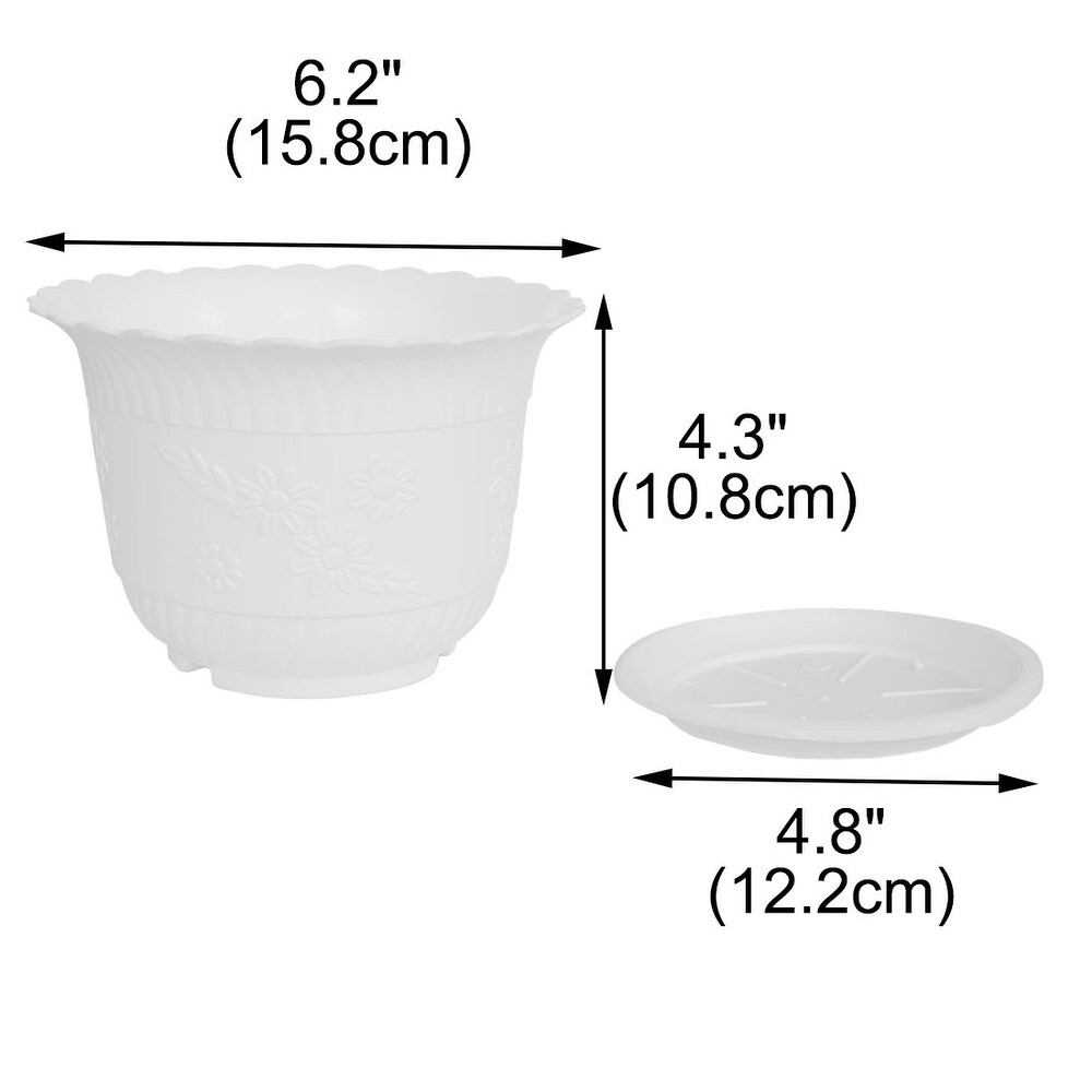 Office Plastic Table Decor Flower Plant Pot Planter Container Holder