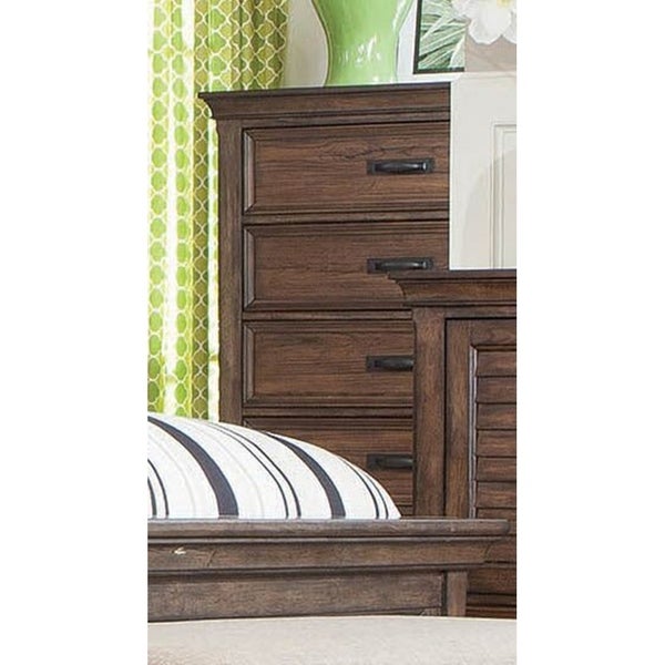 Clemence Burnished Oak and Beige 6-piece Panel Bedroom Set - - 28293065