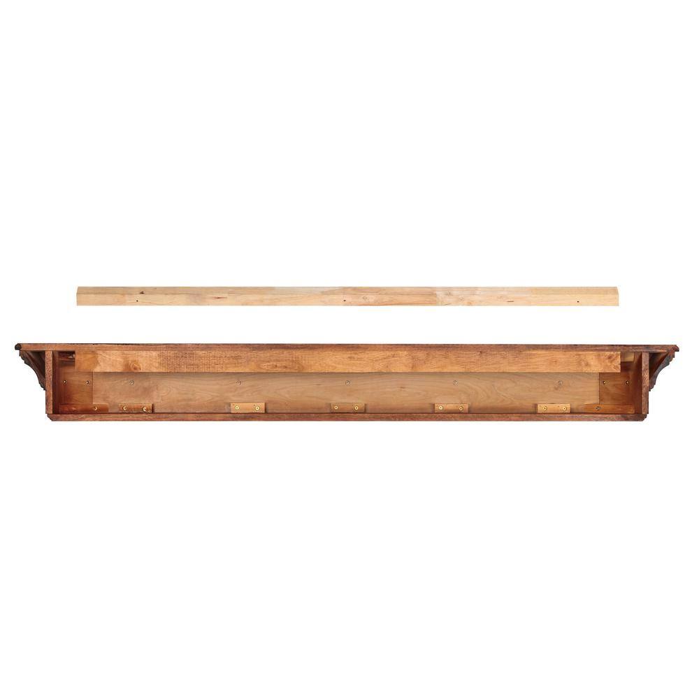 Pearl Mantels 5 ft. Distressed Cherry Cap-Shelf Mantel RPS6049070D