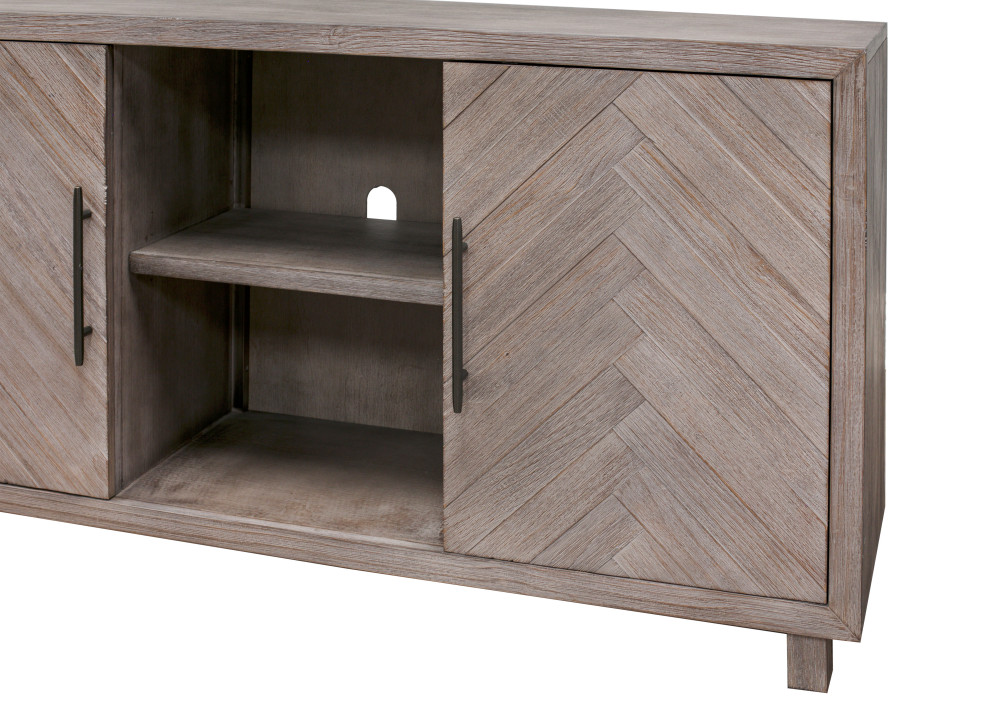 60 quotTV Console  Entertainment Stand  Wood Accent Cabinet  Fully Assembled  Gray   Transitional   Entertainment Centers And Tv Stands   by Martin Furniture  Houzz