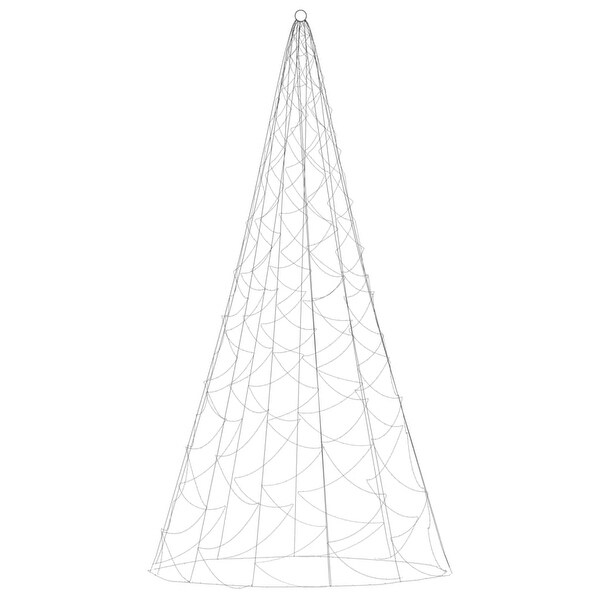 vidaXL Christmas Tree on Flagpole Warm White 500/732/1134/1400/3000 LEDs 10/16/26 ft