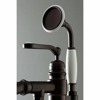 Kingston Brass Traditional Single-Handle Floor-Mount Roman Tub Faucet with Hand Shower in Oil Rubbed Bronze HKS7015RL