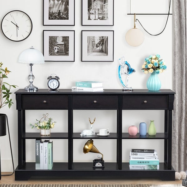 Console Table with Ample Storage for Entryway Living Room