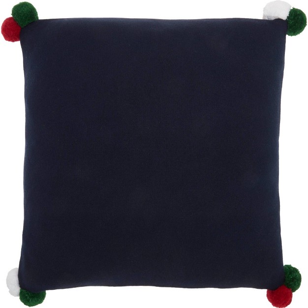 Holiday Llama Throw Pillow Black Mina Victory