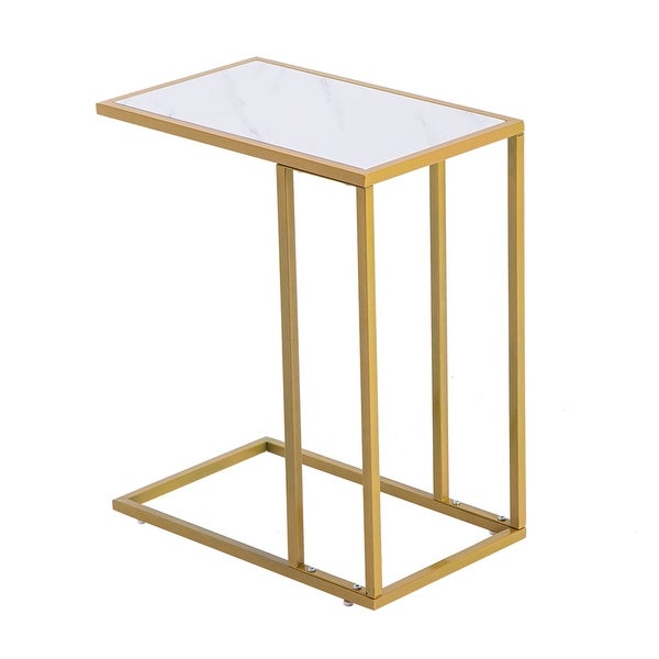 Marble Simple C-Side Table [30x48x61cm] White - 11.8*18.9*24