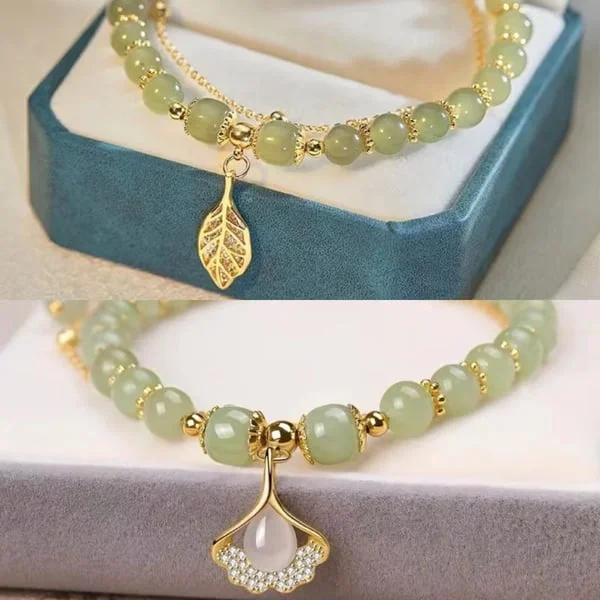 🔥  BUY 1 GET 1 FREE 💞--Lucky Wada Jade gold leaf bracelet