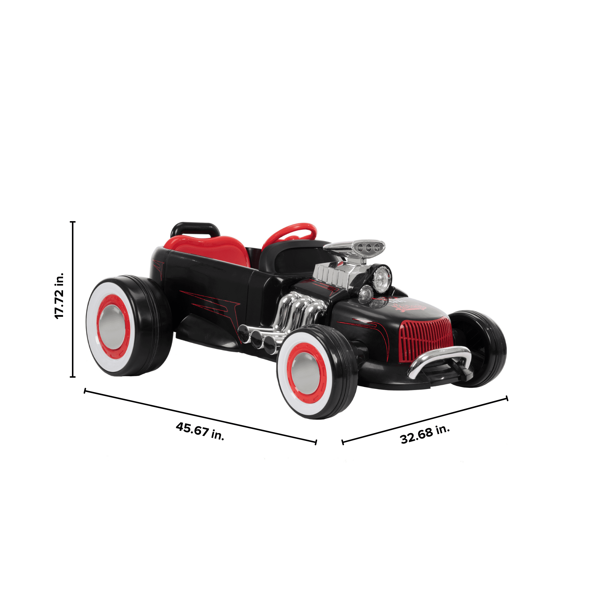 Huffy 6V Hot Rod Racer Boys' Ride-On Electric Car for Kids, Black