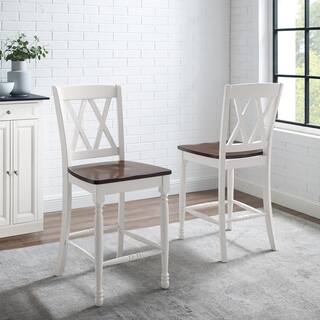 CROSLEY FURNITURE Shelby White Counter Height Stool (Set of 2) CF501024-WH