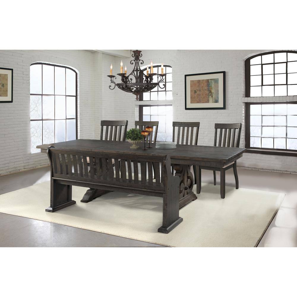 Picket House Furnishings Stanford Dining 6-Piece Set-Table 4 Side Chairs and Pew Bench DST100SB6PC