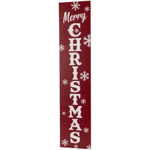 Red And White quot merry Christmas quot And Snowflake Porch Board Sign Decoration