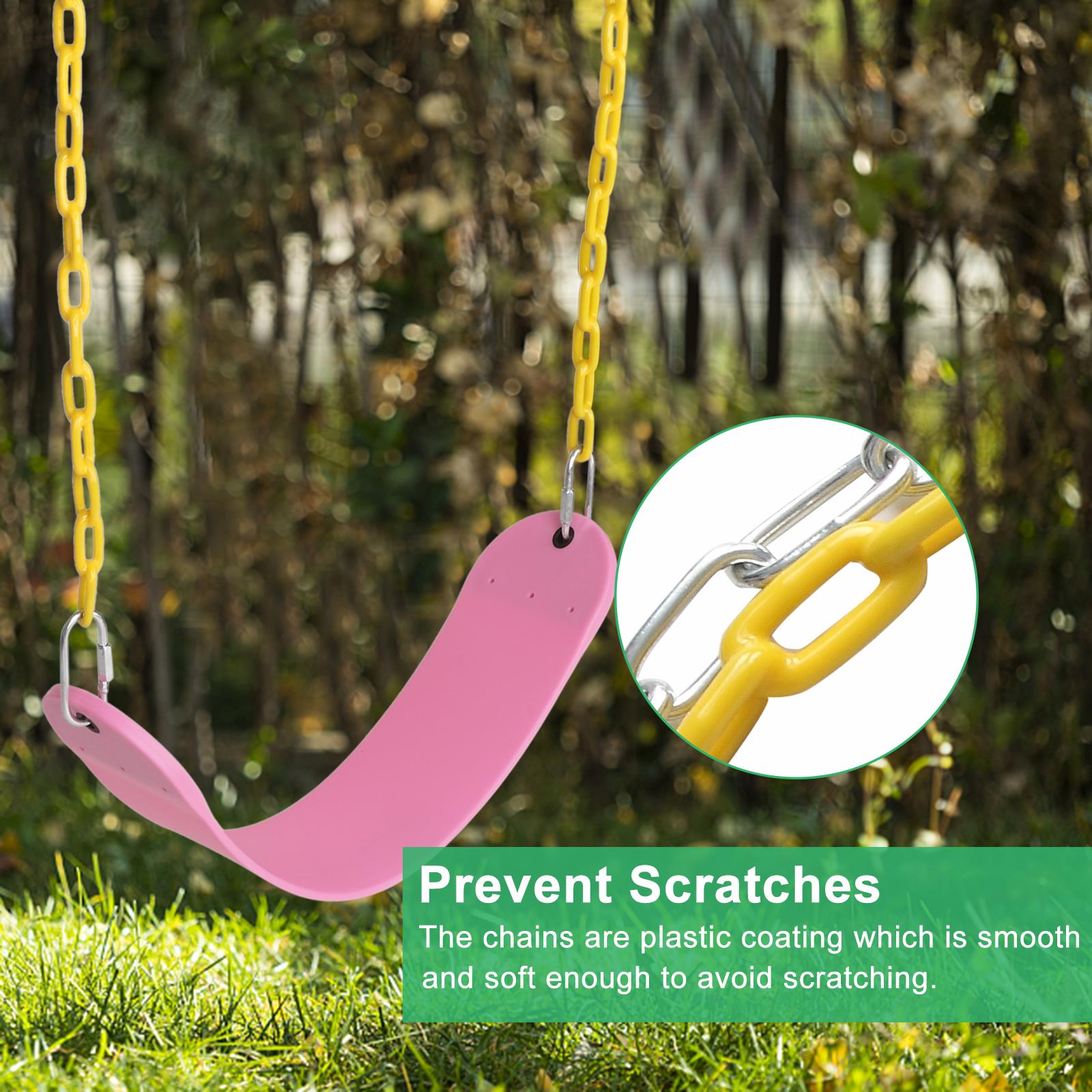 Zimtown Kids Belt Swing Swing Set Accessories with Chain，Pink