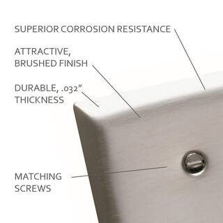 Legrand Pass  Seymour 302304 SS 3 Gang 2 Duplex 1 Toggle Wall Plate Stainless Steel (1-Pack) SS182