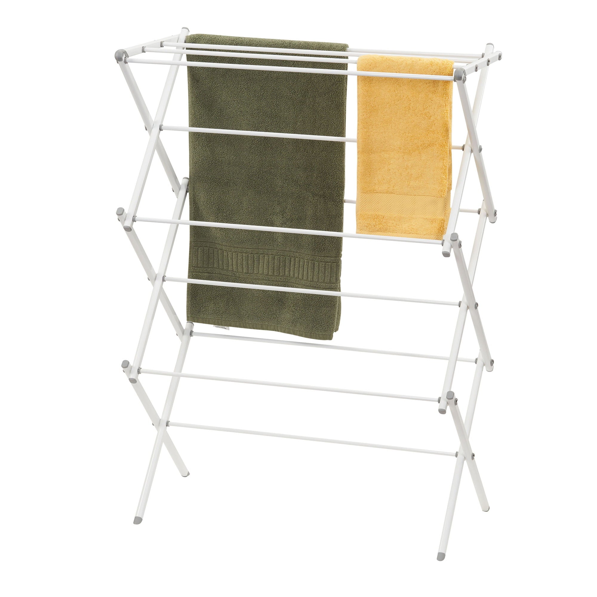 Household Essentials Collapsible Folding Metal Clothes Drying Rack, White