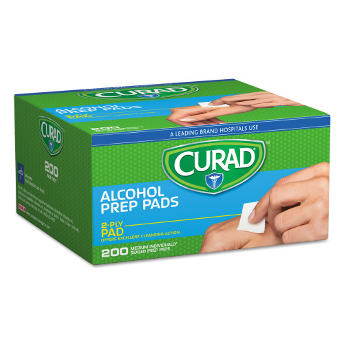 Curad Alcohol Swabs， 1 x 1， 200/Box (CUR45581RBI)