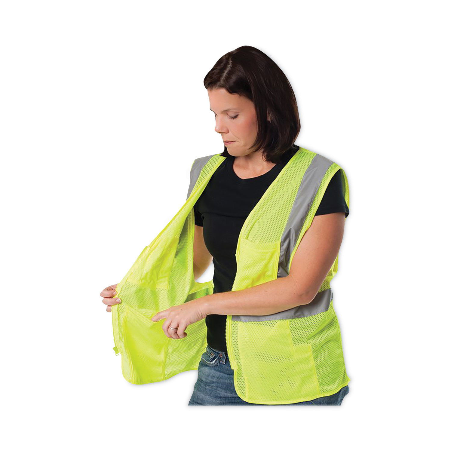 ANSI Class 2 Hook and Loop Safety Vest by PIP PID302MVGLY2X