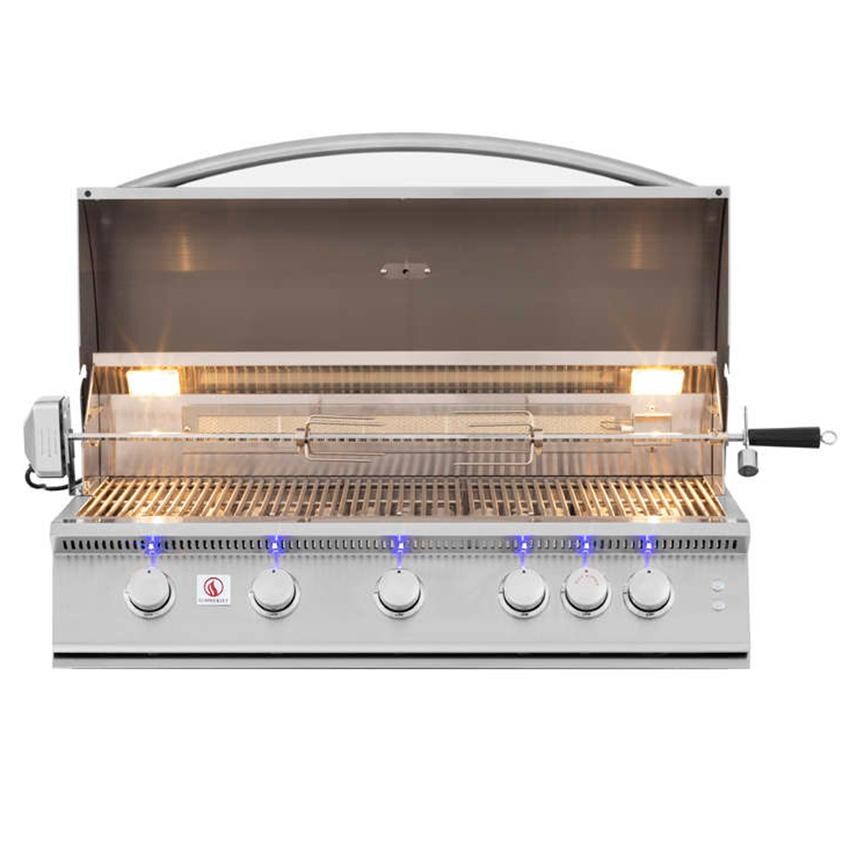 Summerset Sizzler Pro 40-Inch 5-Burner Built-In Natural Gas Grill With Rear Infrared Burner