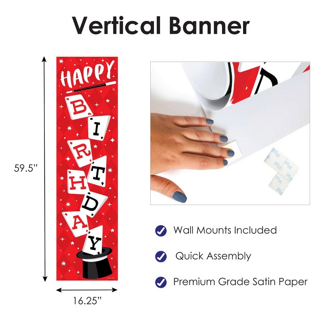 Big Dot Of Happiness Ta da Magic Show Magical Birthday Party Front Door Decoration Vertical Banner