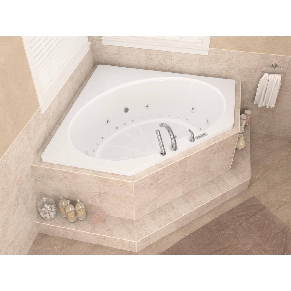 Universal Tubs Carnelian Diamond Series 5 ft. Center Drain Whirlpool and Air Bath Tub in White HD6060EDLX