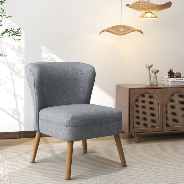 Linen Fabric Armless Accent Chair