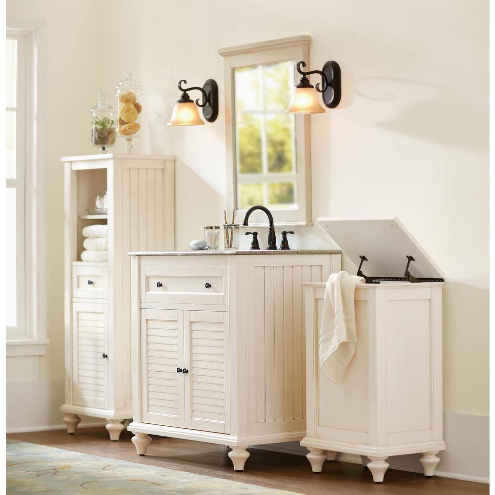 Home Decorators Collection Hamilton Shutter 31 in. W x 22 in. D Bath Vanity in Ivory with Granite Vanity Top in Gray 10806-VS31H-DW