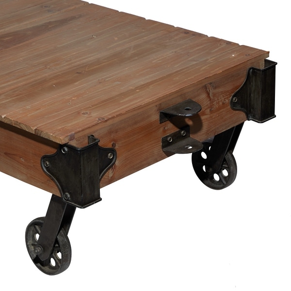 Utility Item Used Often Natural Wood Cart Coffee Table