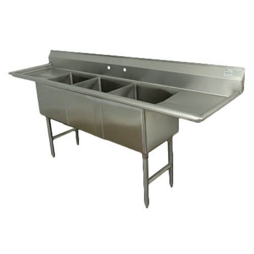 Advance Tabco FC-3-2028-24RL Fabricated NSF Sink， 3-Compartment， 24