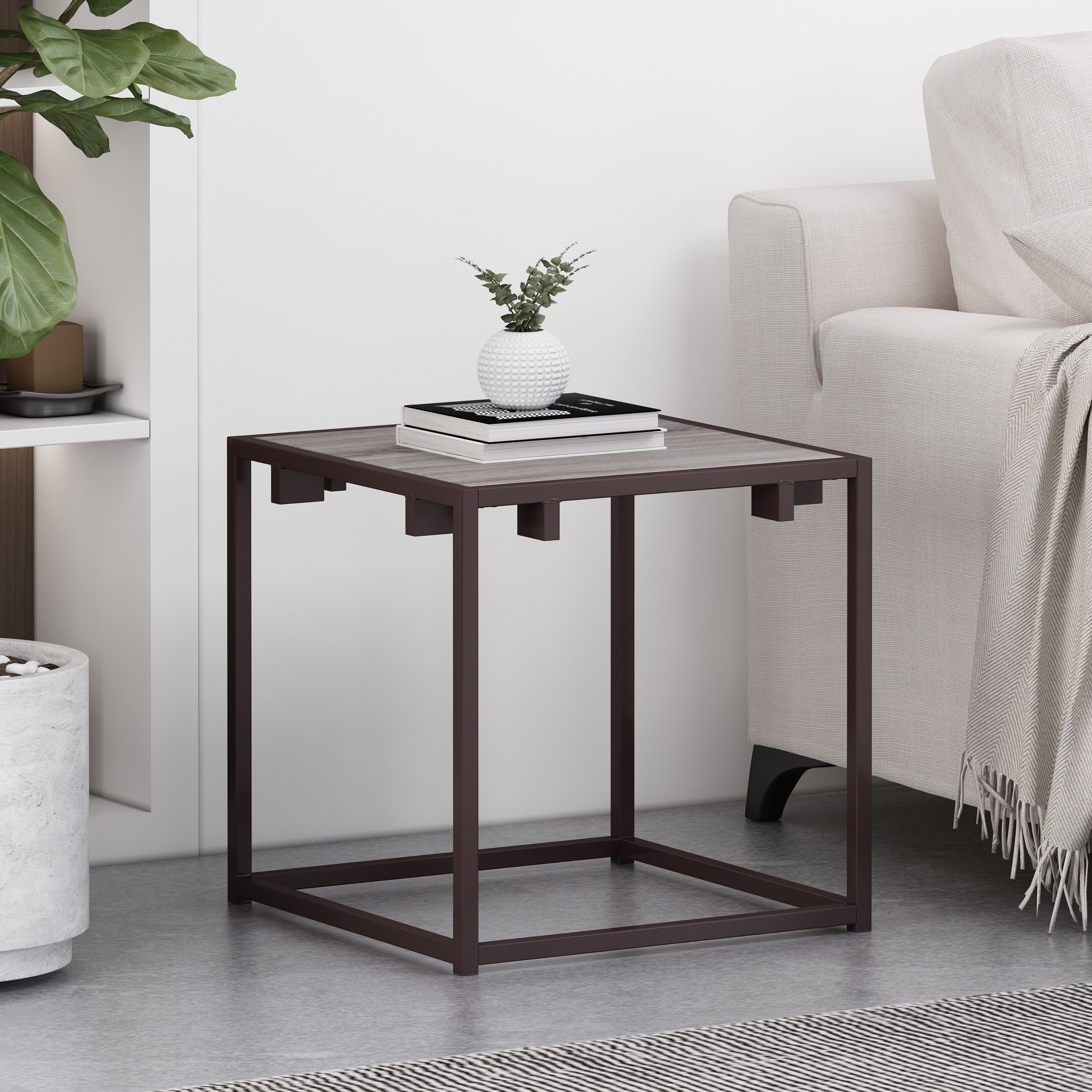 Fortson Modern Industrial End Table