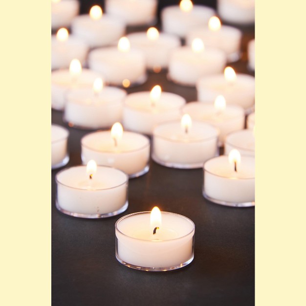 Tagltd Unscented Basic Clear Cup Tealight Candle 25 Pack