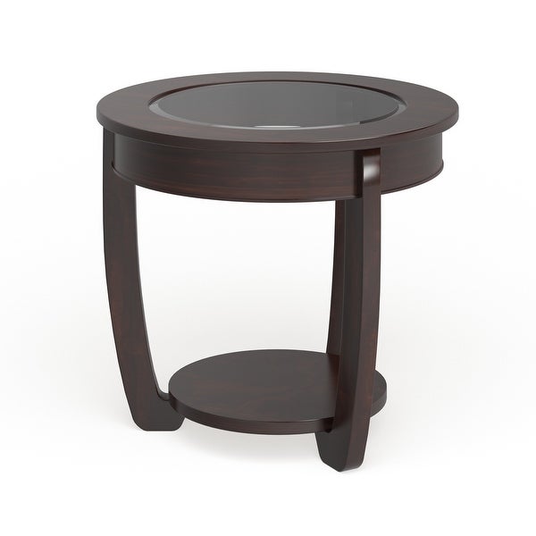 Furniture of America Curved Rustic Dark Cherry 28-inch Side Table