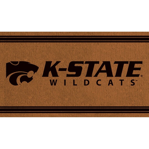 Evergreen Kansas State University Logo Turf Mat Brown 28 X 16 Inches Indoor Outdoor Doormat