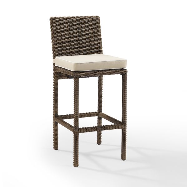 Bradenton 2Pc Outdoor Wicker Bar Height Bar Stool Set