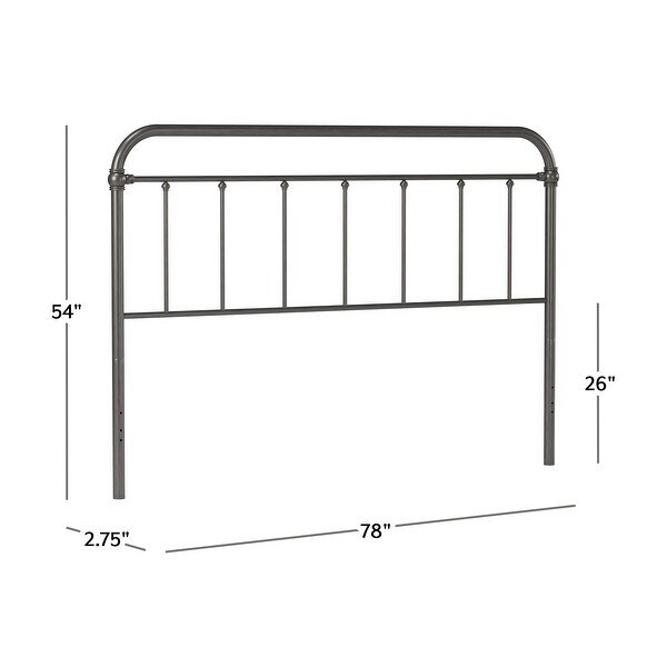 Hillsdale Furniture Kirkland Metal Headboard， Aged Pewter - - 33142603