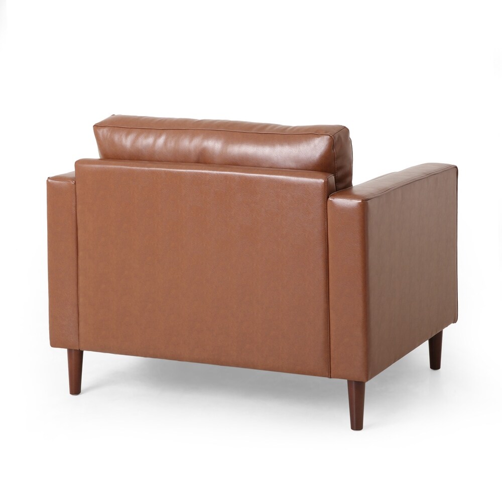 Malinta Contemporary Faux Leather Tufted Club Chair by Christopher Knight Home