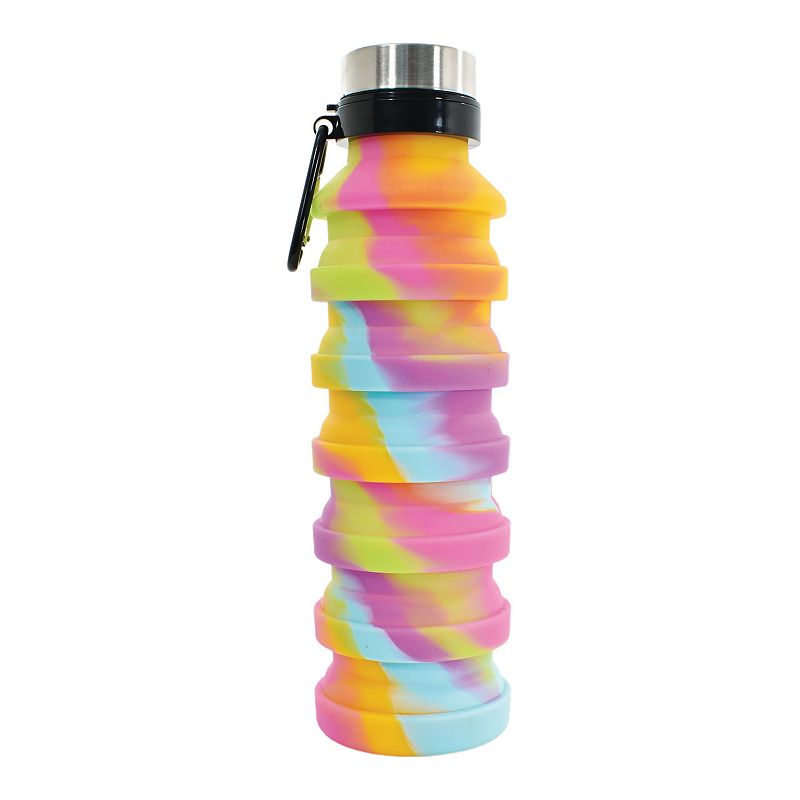 Iscream Rainbow Tie Dye Collapsible Water Bottle