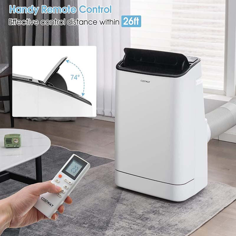 15000 BTU 4-in-1 Portable Air Conditioner with Heat, Auto Swing, Dehumidifier, Remote/APP Control & Window Kit