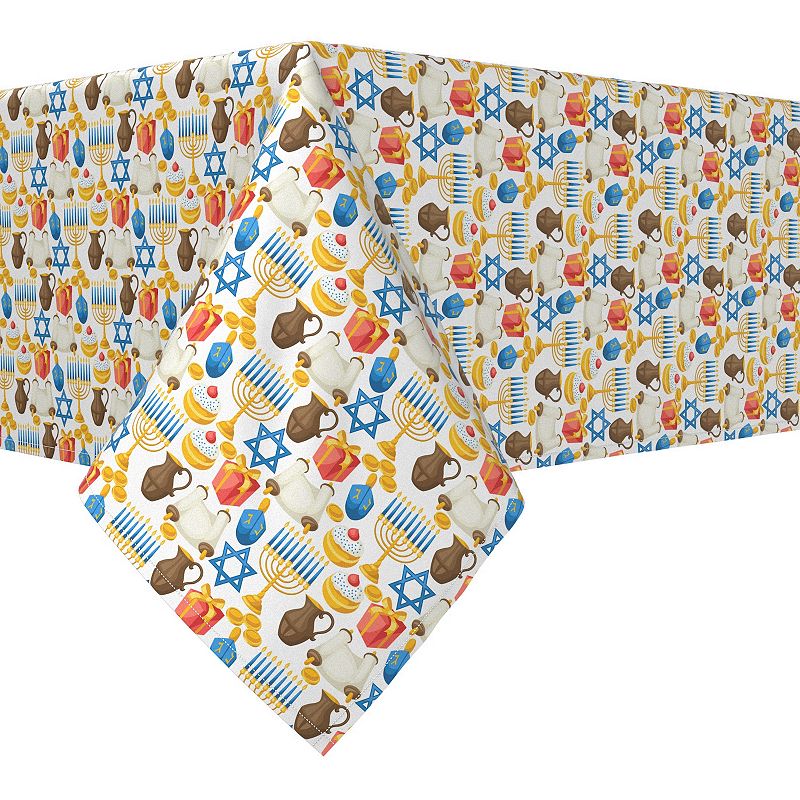 Square Tablecloth， 100% Polyester， 54x54， Menorah Memories