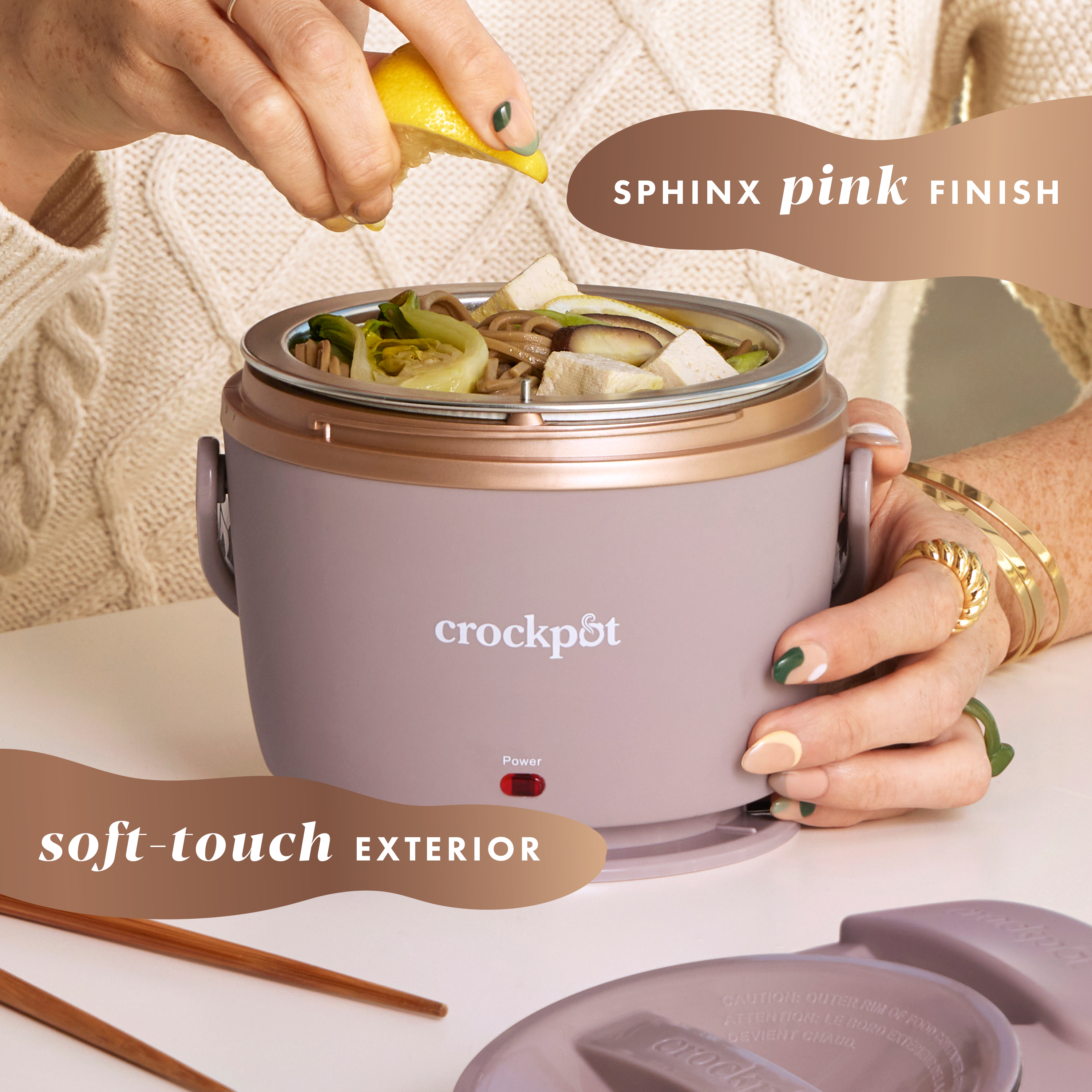 Crockpot Electric Lunch Box， Portable Food Warmer， 20-Ounce， Sphinx Pink