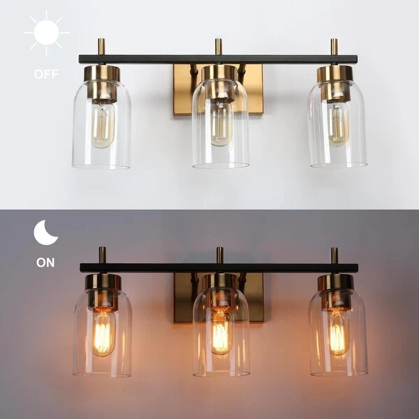 Modern Black Gold 2/3/4-Light Bathroom Vanity Lights Linear Wall Sconces for Powder Room