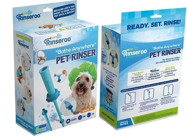 Rinseroo Bathe Anywhere Pet Rinser Hose Attachment， 6-ft， Blue