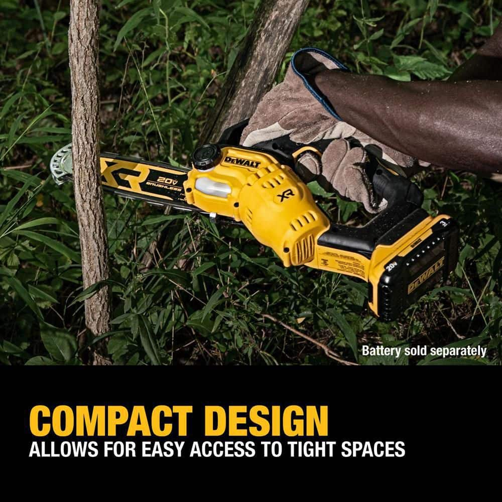 DEWALT 8 in. 20-Volt Pruning Electric Battery Chainsaw (Tool Only) DCCS623B