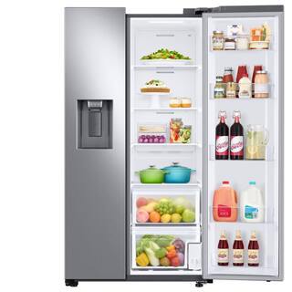  36 in. 22 cu. ft. Smart Side by Side Refrigerator in Fingerprint-Resistant Stainless Steel Counter Depth RS22T5201SR