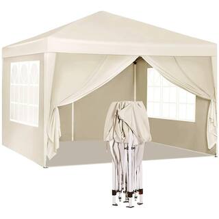 10 ft. x 10 ft. EZ Pop Up Canopy Outdoor Portable Party Folding Tent with Sidewalls + Carry Bag W120542723