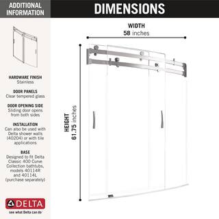 Delta Classic 400 Curve 30 in. x 60 in. x 80 in. Bath and Shower Kit with Left-Hand Drain in White BVS400CL