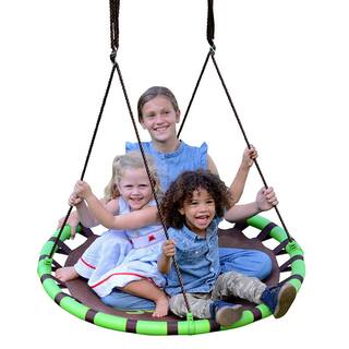 Swurfer Orbit 40 in. Cool-Feel Mesh Padded Multi-Person Saucer Tree Swing SSW40-0003