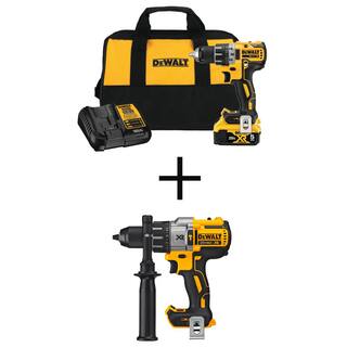 DW 20V MAX XR Cordless Brushless 12 in. DrillDriver Kit and 20V 12 in. Brushless Hammer Drill DCD791P1W996