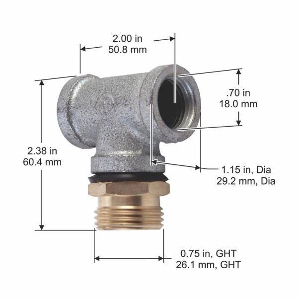 Liberty Garden Galvanized Tee Replacement Model TE001 TE001