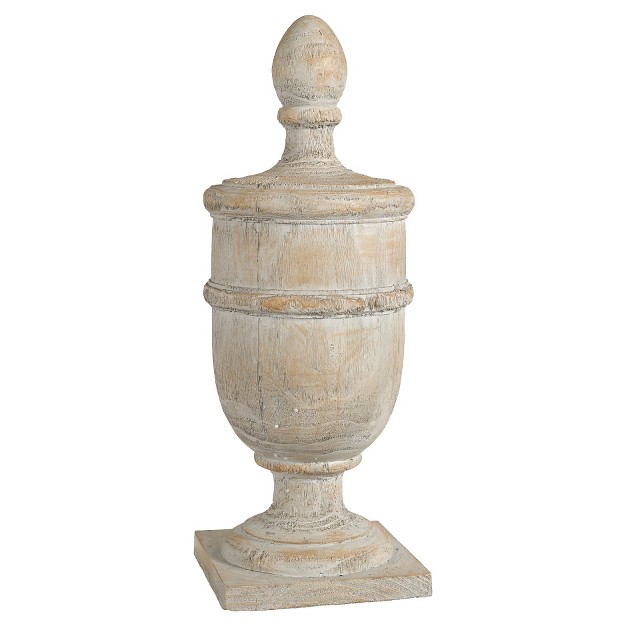 Whitewashed Finial Decorative Figurine