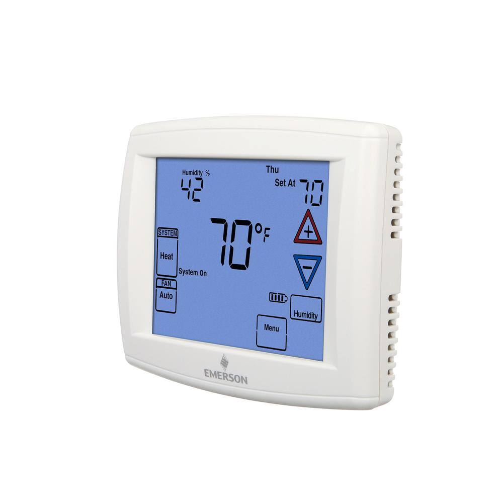 Emerson 90 Series Blue 7 Day Programmable Heat Pump (2H1C) Touchscreen Thermostat 1F97-1277